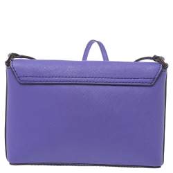 Pre Owned Kate Spade Purple Leather Astor Court Flap Crossbody Bag