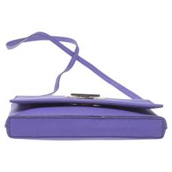 Pre Owned Kate Spade Purple Leather Astor Court Flap Crossbody Bag