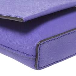 Pre Owned Kate Spade Purple Leather Astor Court Flap Crossbody Bag