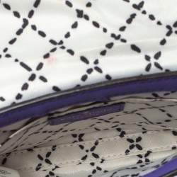Pre Owned Kate Spade Purple Leather Astor Court Flap Crossbody Bag