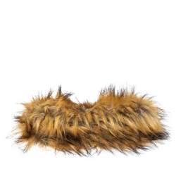 Pre Owned حقيبة كلاتش كيت سبيد بيلس جلد وفرو ثعلب صناعى بنية / سوداء