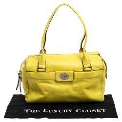 Pre Owned Kate Spade Yellow Leather Hampton Road Satchel