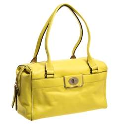 Pre Owned Kate Spade Yellow Leather Hampton Road Satchel