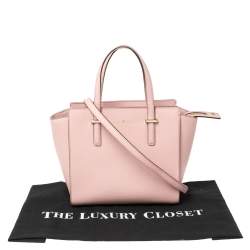 Pre Owned Kate Spade Powder Pink Leather Cedar Street Hayden Tote