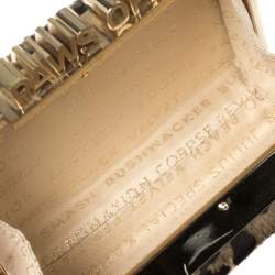 مملوكة مسبقًا Kate Spade Brown Leopard Print Calfhair Paws Off Box Chain Clutch