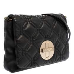 Pre Owned Kate Spade Black Quilted Leather Astor Court Cynthia Shoulder Bag