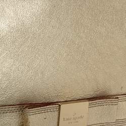 Pre Owned Kate Spade Gold Leather Flap Shoulder Bag