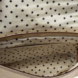 Pre Owned Kate Spade Gold Leather Flap Shoulder Bag