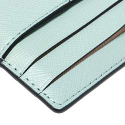 Pre Owned Kate Spade Two Tone Blue Leather Spencer Wrislet Cardholder