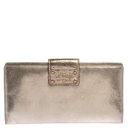 Kate Spade Gold Shimmer Leather Flap Clutch