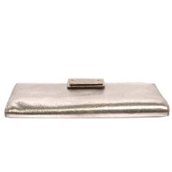 Kate Spade Gold Shimmer Leather Flap Clutch