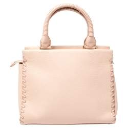 Pre Owned Kate Spade Pink Leather Small Larissa Floral Whipstitch Satchel