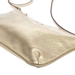 مملوكة مسبقًا Kate Spade Gold Leather Top Zip Crossbody Bag