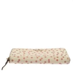 Kate Spade White/Red Polka Dots Zip Around Wallet