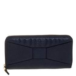 Kate Spade Navy Blue Leather Zip Around Wallet