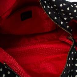 Pre Owned حقيبة كيت سبيد مزينة بولكا دوت جلد لامع و نايلون أبيض و أسود