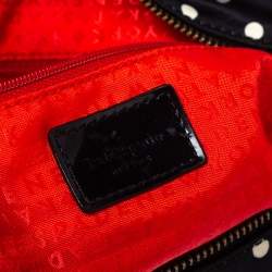 Pre Owned حقيبة كيت سبيد مزينة بولكا دوت جلد لامع و نايلون أبيض و أسود