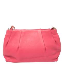 Pre Owned Kate Spade Pink Leather Chain Clutch