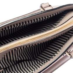 Pre Owned Kate Spade Pale Pink Leather Zip Dome Satchel