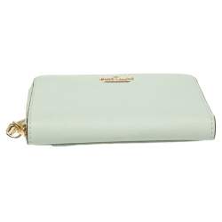 مملوكة مسبقًا محفظة كيت سبيد كومباكت سحاب ملتف جلد أخضر مينت