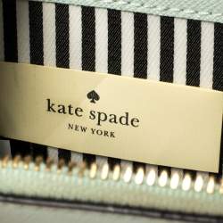 مملوكة مسبقًا محفظة كيت سبيد كومباكت سحاب ملتف جلد أخضر مينت