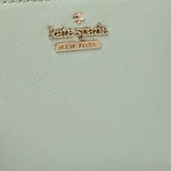 مملوكة مسبقًا محفظة كيت سبيد كومباكت سحاب ملتف جلد أخضر مينت