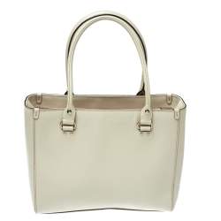 Pre Owned حقيبة يد كيت سبيد ويسللى كوين جلد عاجية