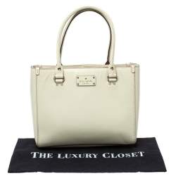 Pre Owned حقيبة يد كيت سبيد ويسللى كوين جلد عاجية