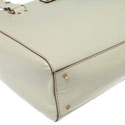 Pre Owned حقيبة يد كيت سبيد ويسللى كوين جلد عاجية