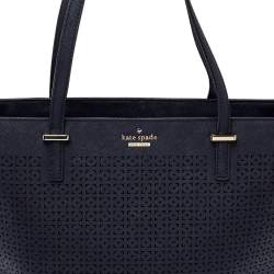 Pre Owned حقيبة يد تورى برش سيدار ستريت هارمونى مينى جلد مثقب كحلية