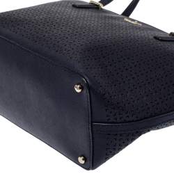 Pre Owned حقيبة يد تورى برش سيدار ستريت هارمونى مينى جلد مثقب كحلية