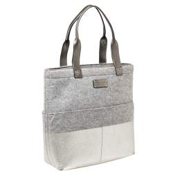 Kate Spade Grey Frosted Wool and Leather Quinn Tote