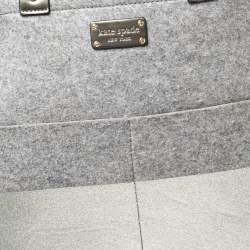 Kate Spade Grey Frosted Wool and Leather Quinn Tote