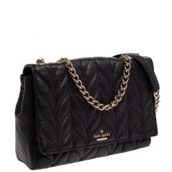 Pre Owned Kate Spade Black Quilted Leather Emelyn Shoulder Bag