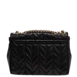 Pre Owned Kate Spade Black Quilted Leather Emelyn Shoulder Bag