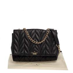Pre Owned Kate Spade Black Quilted Leather Emelyn Shoulder Bag