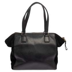 Pre Owned Kate Spade Black Leather and Suede Magnolia Park Ollie Tote