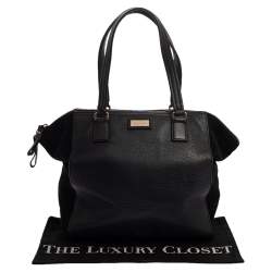 Pre Owned Kate Spade Black Leather and Suede Magnolia Park Ollie Tote