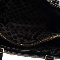 Pre Owned Kate Spade Grey/Black Felt Fabric Beantown Quinn Tote