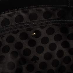 Pre Owned Kate Spade Grey/Black Felt Fabric Beantown Quinn Tote