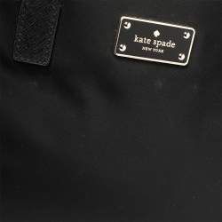 Pre Owned Kate Spade Black Nylon And Leather Avenue Tote