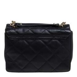 Pre Owned حقيبة كتف كيت سبيد إيمرسون بليس فيفينا جلد مبطنة سوداء 