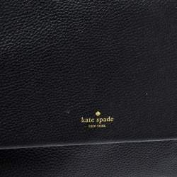 Kate Spade Black Leather Flap Satchel 