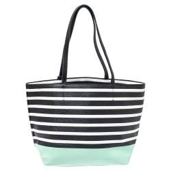 مملوكة مسبقًا حقيبة يد كيت سبيد ريلي بلاستيك مشمع مقلم خطوط منخفضة متعدد الألوان