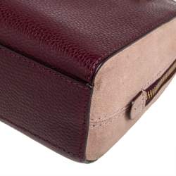 Pre Owned حقيبة كيت سبيد جلد عنابي/بيج وسويدي