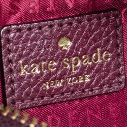 Pre Owned حقيبة كيت سبيد جلد عنابي/بيج وسويدي