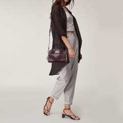 Pre Owned حقيبة كيت سبيد جلد عنابي/بيج وسويدي