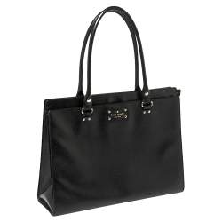Pre Owned Kate Spade Black Leather Wellesley Kory Work Tote
