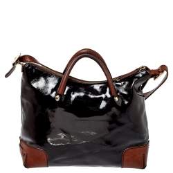 Pre Owned Kate Spade Brown Patent Leather Satchel