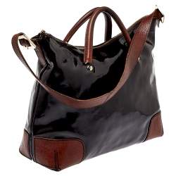 Pre Owned Kate Spade Brown Patent Leather Satchel